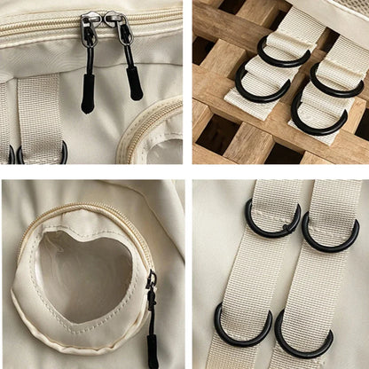 Collage Style Itabag Backpack For Teens Love Heart Transparent JK Laptop Bag 🎒💖