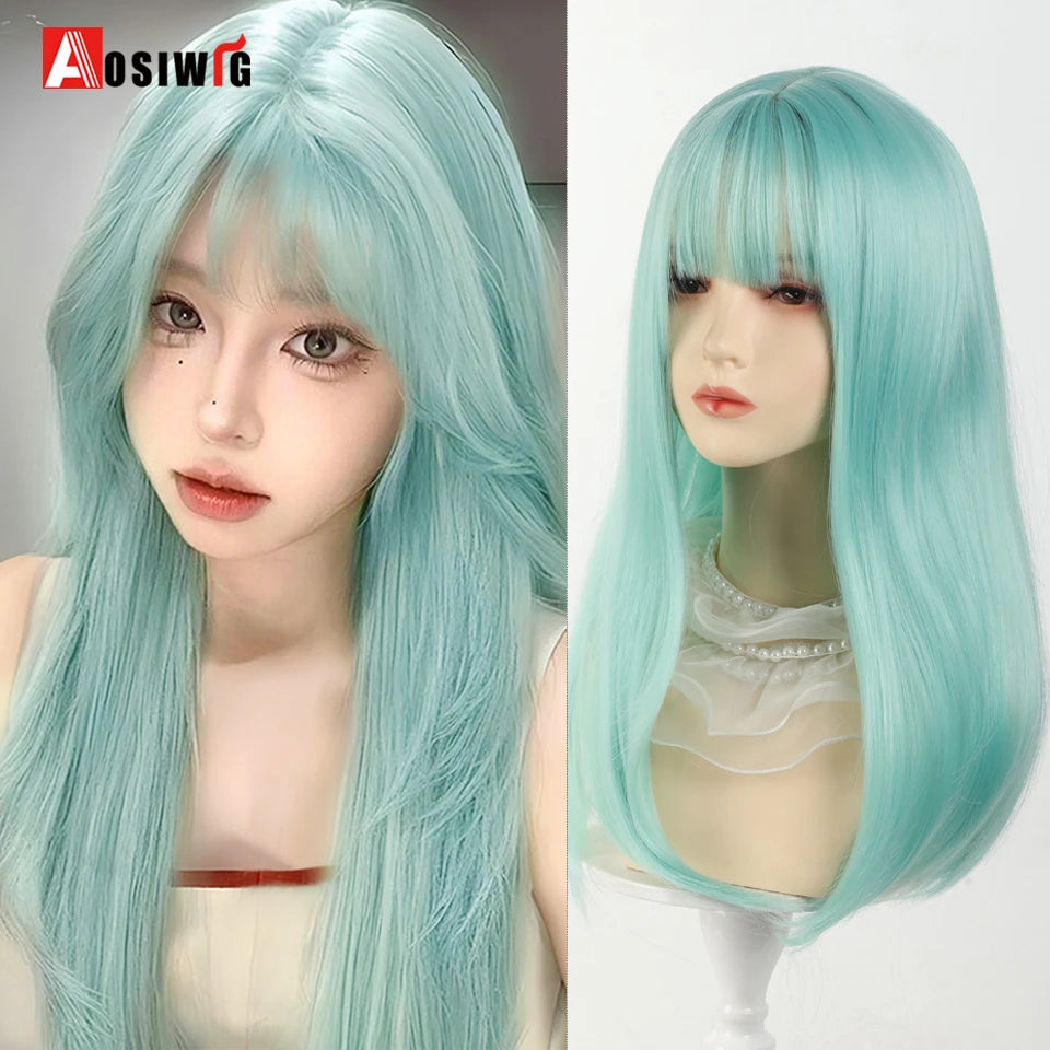 Cute Ombre Blonde & Black Double Ponytail Lolita Wig 🎀✨ - Kawaii Cosplay Hair with Bangs for Harajuku Style! 💖👸
