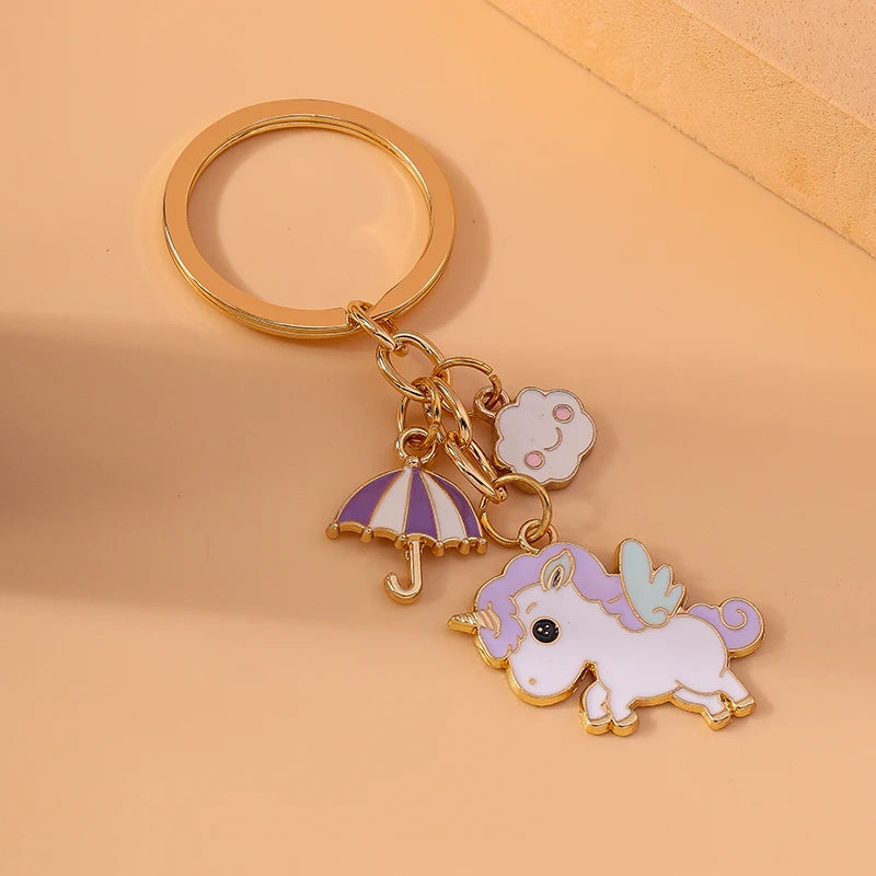 Kawaii Unicorn Horse Enamel Keychain 🦄✨ | Cute Metal Key Ring Pendant for Women & Girls | Perfect DIY Gift for Handbags & Car Keys 🎁💕