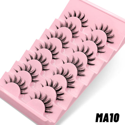 Manga Lashes 3D Natural Fluffy Cross Wispy Eyelashes 😺✨