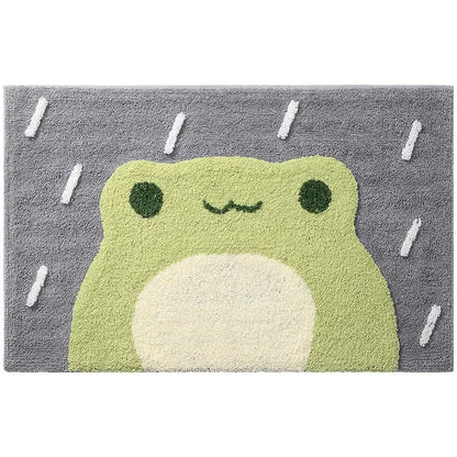 Kawaii Frog & Bear Plush Bath Mat 🐸🧸 | Non-Slip, Ultra-Absorbent Bathroom Rug for Cozy Decor! 🌟✨