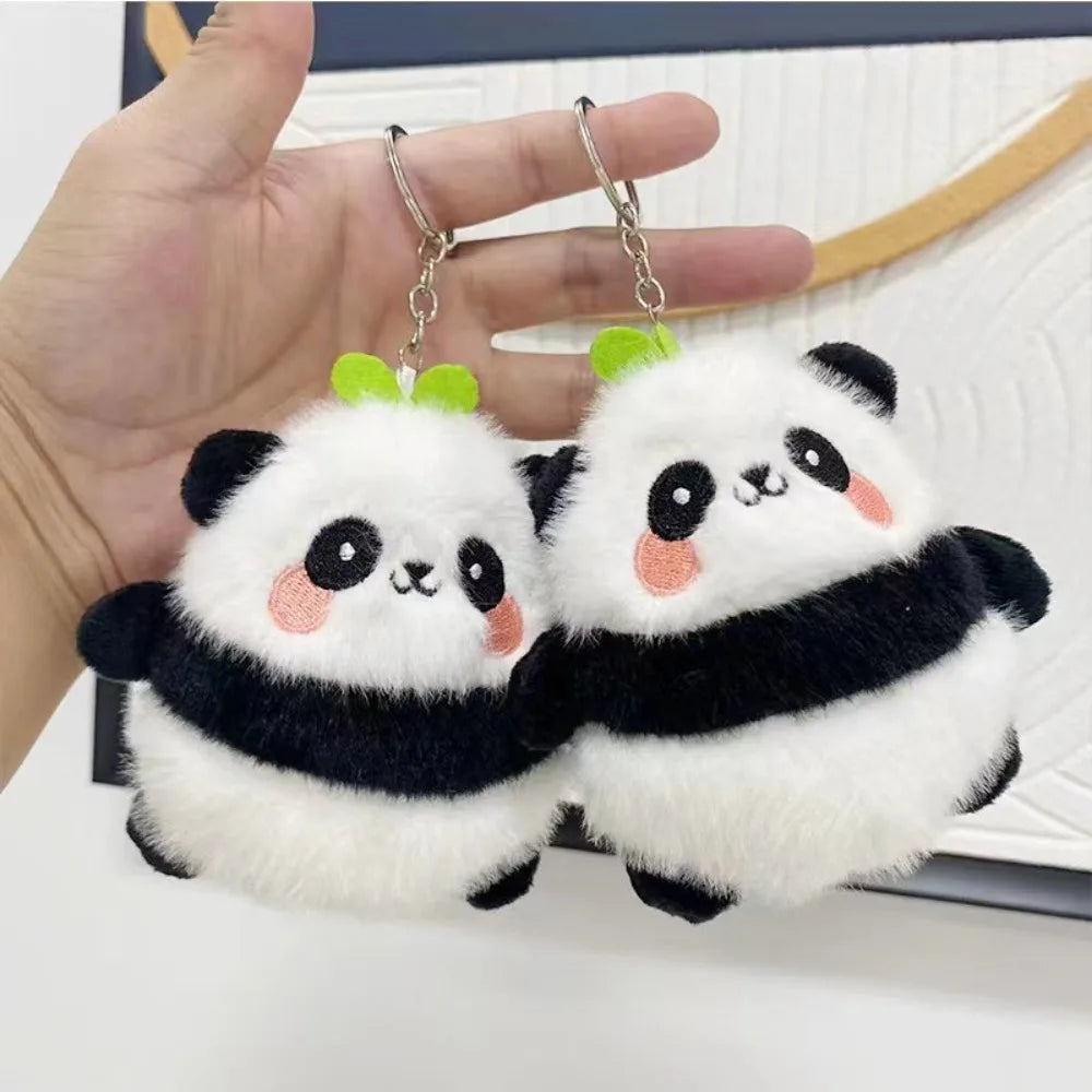 Cute Panda Keychain Pendant Plush Toy Animal Keyring Backpack Car Hanging Doll Accessories Ornament Gifts for Women Men
