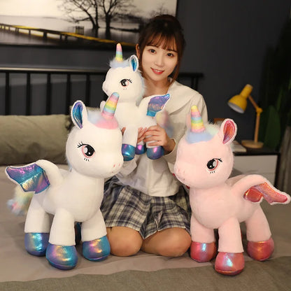 Pastel Rainbow Pegasus Sleeping Plush Pillow Toy For Kids Gift 🦄💖