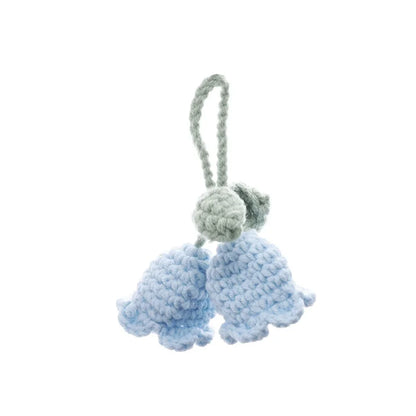 Whimsical Knitted Flower Keychain Charms Wool Leaf Pendants For Bags 🌸🧶