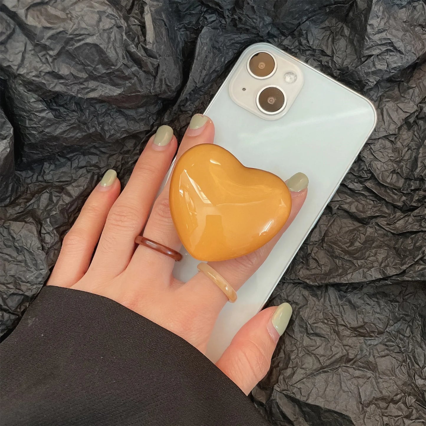 Phone Holder Popular Socket Griptok Finger Grip Bracket Stand Love Heart Ins Style Cute Poping Pink White Cellphone Accessory - Pixie Quill
