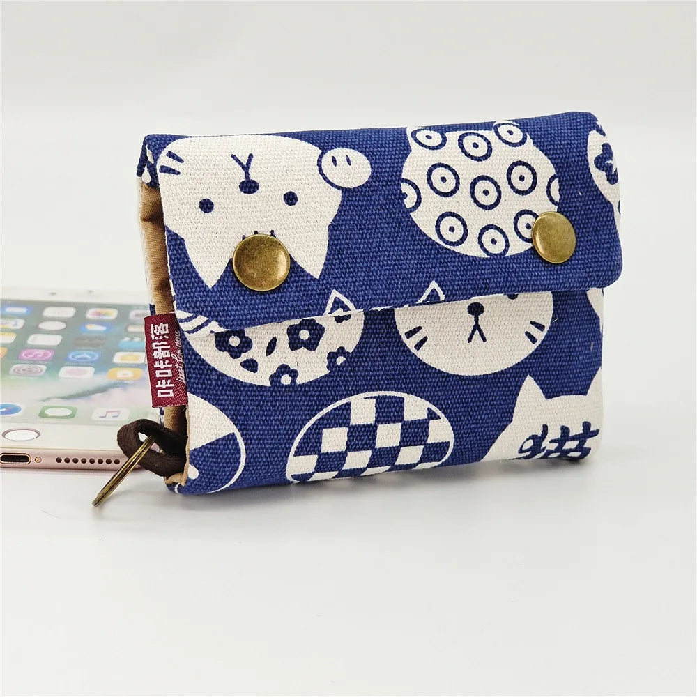 Kawaii Canvas Coin Pouch 🌈✨ | Cute Cartoon Key Organizer Wallet for Girls 💖🎒 | Adorable Mini Money Bag!