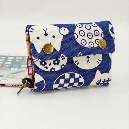 Kawaii Canvas Coin Pouch 🌈✨ | Cute Cartoon Key Organizer Wallet for Girls 💖🎒 | Adorable Mini Money Bag!