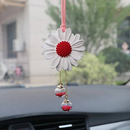 Charming Kawaii Daisy Car Mirror Pendant 🌼✨ | Adorable Plaster Decoration for Auto & Home!