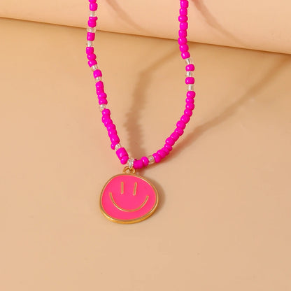 Kawaii Irregular Round Smile Face Necklace 🌈✨ - Perfect Gift for BFFs & Kids! 🎁💖