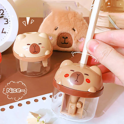 Kawaii Capybara Pencil Sharpener 🐾✏️ | Adorable Portable Mini Manual Sharpener for School & Office 🎒✨