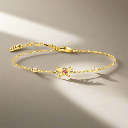Kawaii Gracile Butterfly Bracelet 🌸✨ | Gold Link Chain 925 Sterling Silver 🦋 | Charming Fashion Jewelry Gift for Women 💖