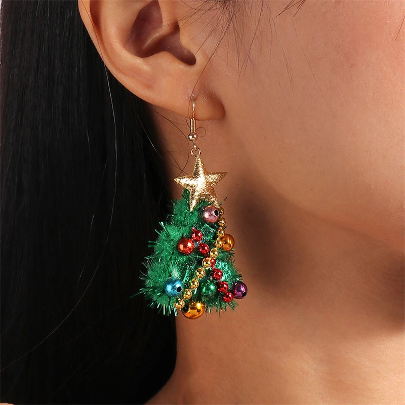 Whimsical Christmas Drop Earrings For Women Tree Deer Santa Dangle Jewelry 🎄✨