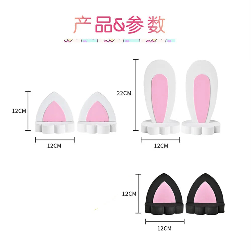 Kawaii 3D Cartoon Rabbit & Cat Ear Stickers 🐰🐱 | Cute EVA Foam Car Roof Decor Accessories 🌈💖