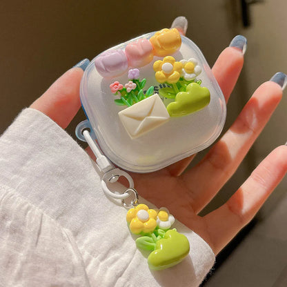 Adorable Watermelon Bunny & Bear Tulip Earphone Case 🌸🐰🍉 for Samsung Galaxy Buds - Pixie Quill