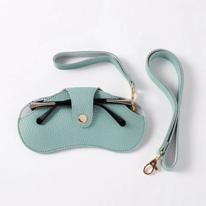 Kawaii Custom Initials Sunglasses Pouch 🌈✨ Cute PU Leather Glasses Case for Stylish Travel 🕶️🎀 Personalized Gift!