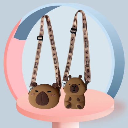 Kawaii Capybara Silica Gel Crossbody Bag 🐾✨ - Adorable Waterproof Purse with Adjustable Straps!