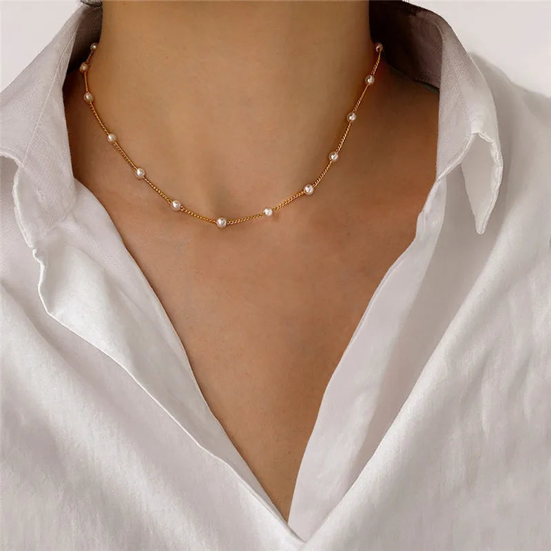 ❤️✨ Kawaii Love Heart Pearl Choker Necklace - Trendy Charm for Parties! 🎉💖