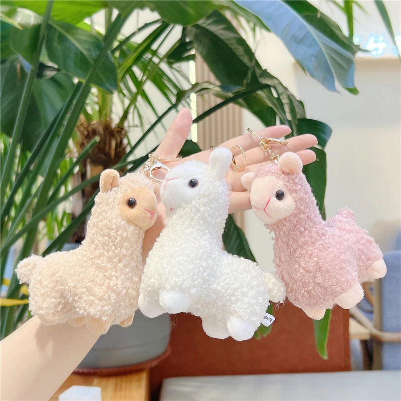 Adorable Kawaii Alpaca Plush Keychain 🦙✨ - Cute Backpack Charm & Gift Idea for Students! 🎁💕