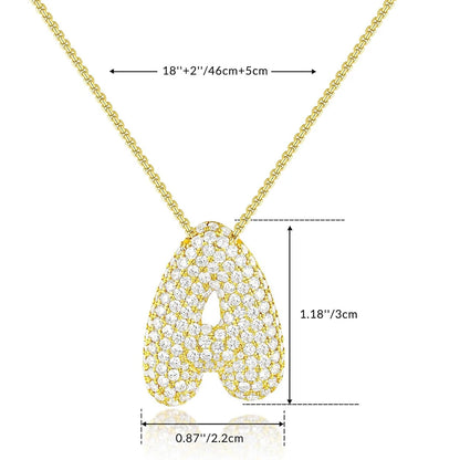Kawaii Sparkly Initial Necklace ✨💖 A-Z Letter Pendant with Box Chain - Perfect Gift for Trendy Women! 🎁
