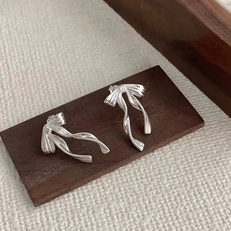 Kawaii Bow Knot Earrings ✨ |  925 Sterling Silver Tassel Jewelry for Women 💖 | Perfect Gift for Her 🎁