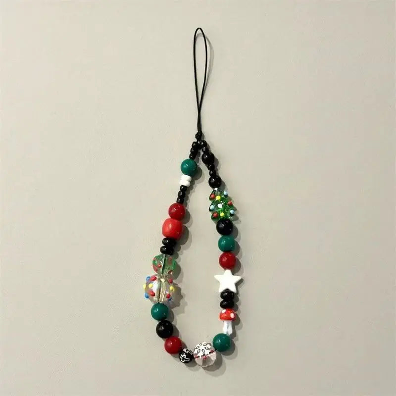 Whimsical Christmas Phone Chain Charm 🎄 Cute Wrist Strap Lanyard For IPhone