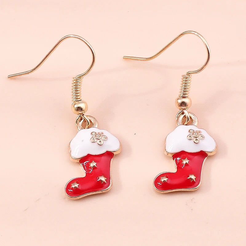 Whimsical Christmas Drop Earrings For Women Tree Deer Santa Dangle Jewelry 🎄✨
