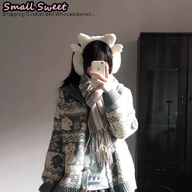 Winter Gothic Angel Earmuffs With Cat Ear Plush Wings ❄️😺 Cozy Warmth