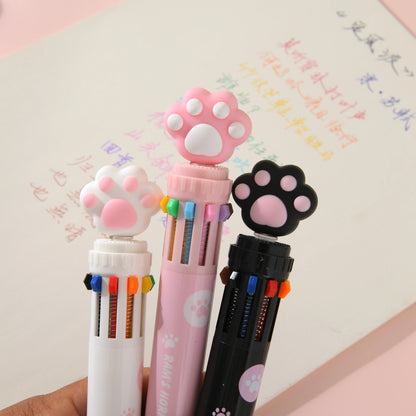 Kawaii Cat Paw Silicone Ballpoint Pen 🎀 | 10 Colorful Chunky Writing Tools for School & Office 🐾✨