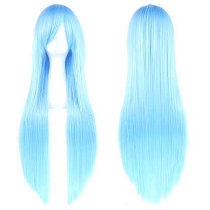 Enchanted White Purple 80cm Long Cosplay Wig for Women Synthetic Hair Straight Party Glam ✨💜