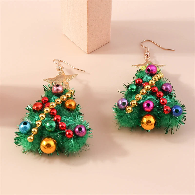 Whimsical Christmas Drop Earrings For Women Tree Deer Santa Dangle Jewelry 🎄✨