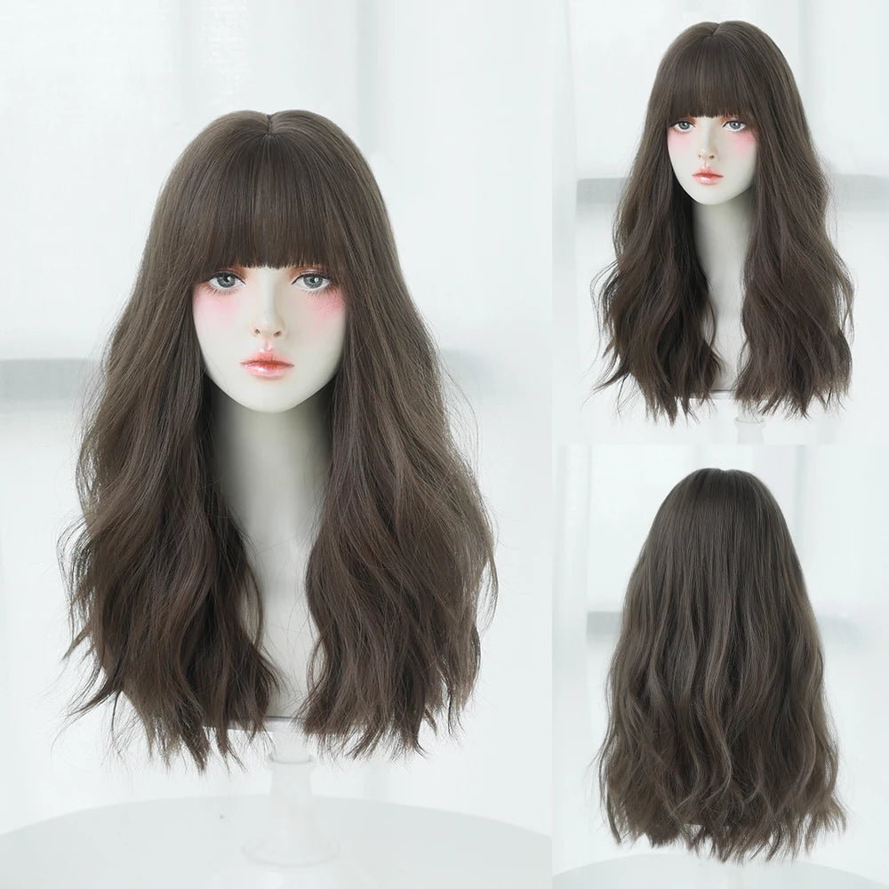 Kawaii Blonde Cosplay Wig 🎀✨ | Wavy Synthetic Hair with Bangs for Daily & Party Looks 💖