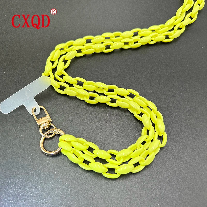Cute 120cm Anti Lost Phone Lanyard Rope Colorful Acrylic Chain Gift Outdoor 🎀📱