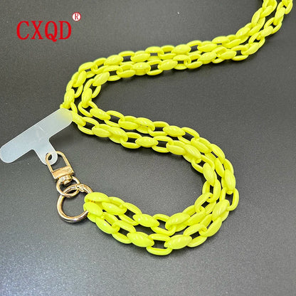 Cute 120cm Anti Lost Phone Lanyard Rope Colorful Acrylic Chain Gift Outdoor 🎀📱