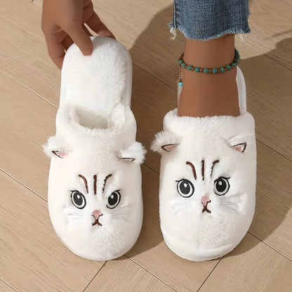 Cozy Plush Cat Slippers For Women Warm Indoor Shoes With Non Slip EVA 🐾🐱