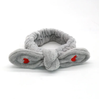 Women Wash Face Makeup Soft Coral Fleece Elastic Headband Head Wrap Cute Rabbit Bow Animal Ears Hairband Girl Hair Accessories