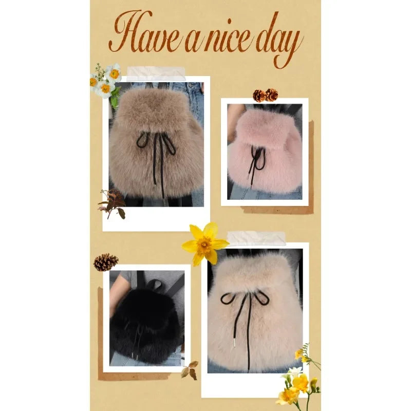 Kawaii Cozy Plush Backpack 🎒✨ | Adorable Large Capacity Women's Bag for Trendy Winter Adventures! ❄️💖