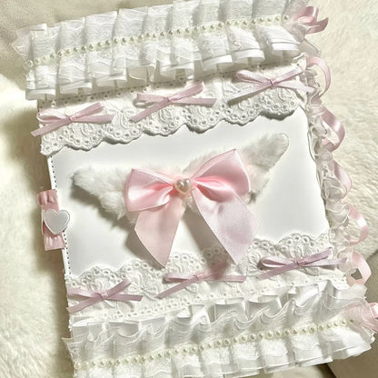 Pink A5 Binder Card Holder Album With Lace Top Loader For Kpop Photo Cards 💗🎀📑