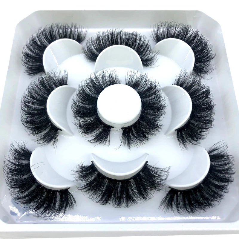 New 5 Pairs 8-25mm Natural 3D False Eyelashes Kit Mink Lashes Full Strip Look Whimsical Cute Glam 🌸✨