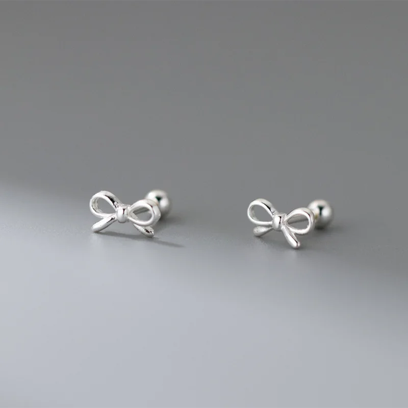 Kawaii Sweet Bow 925 Sterling Silver Stud Earrings 🎀✨ | Adorable Jewelry Gift for Girls & Women 💖