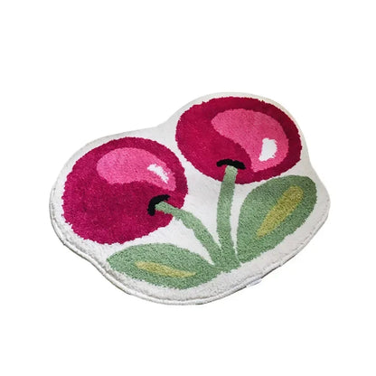 Cherry Blossom Fluffy Doormat 🍒✨ - Soft & Absorbent Rug for Bathroom & Bedroom 🛁💖