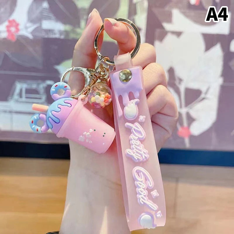 🍦 Sweet & Whimsical Ice Cream Keychain 🎀 - Adorable Accessory for Your Bags! ✨ - Pixie Quill