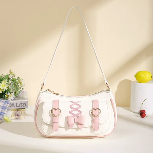 Kawaii Chic Bow PU Shoulder Bag 🎀✨ | Cute Crossbody for Trendy Women 🌸💕