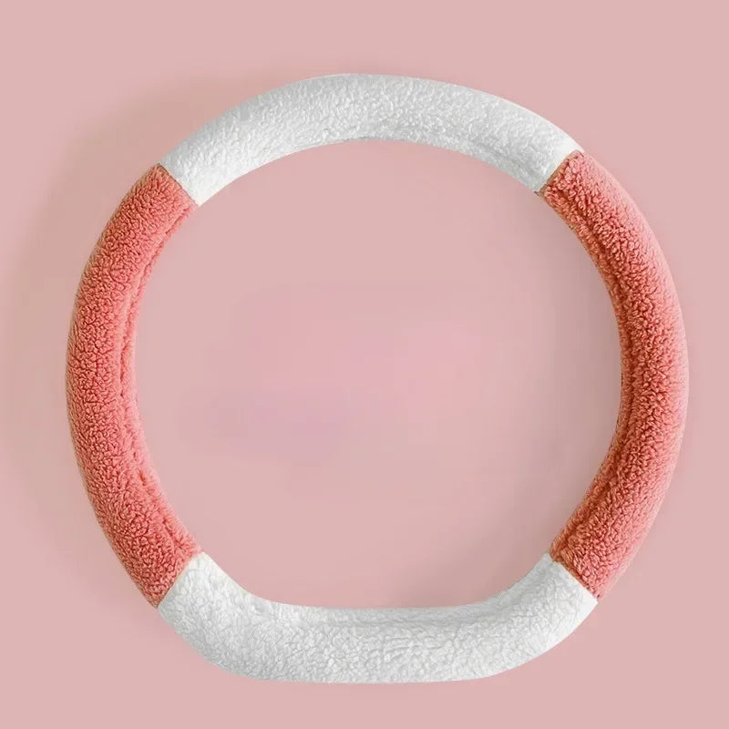 Kawaii Plush Steering Wheel Cover for Cozy Winter Drives ❄️💖 Cute & Anti-Slip Car Accessory