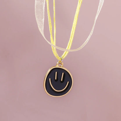 Kawaii Irregular Round Smile Face Necklace 🌈✨ - Perfect Gift for BFFs & Kids! 🎁💖