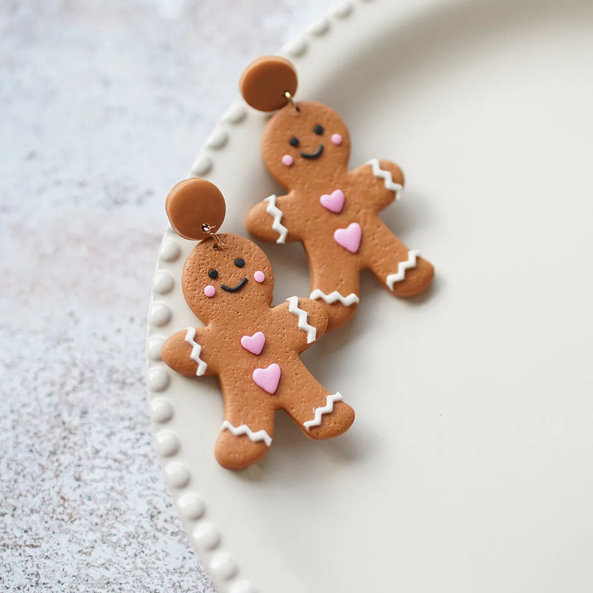 Cute Christmas Polymer Clay Dangle Earrings Santa Snowman Bell Gingerbread 🎄⛄️