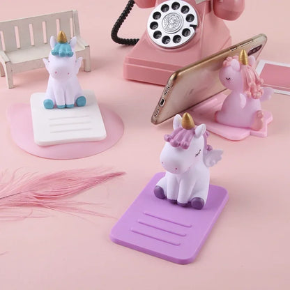 🌈 Adorable Unicorn Phone Stand ✨ Cute Anti-Slip Holder for Your Desk 📱 Perfect for iPhone, Xiaomi, Huawei & Samsung! 🦄 - Pixie Quill