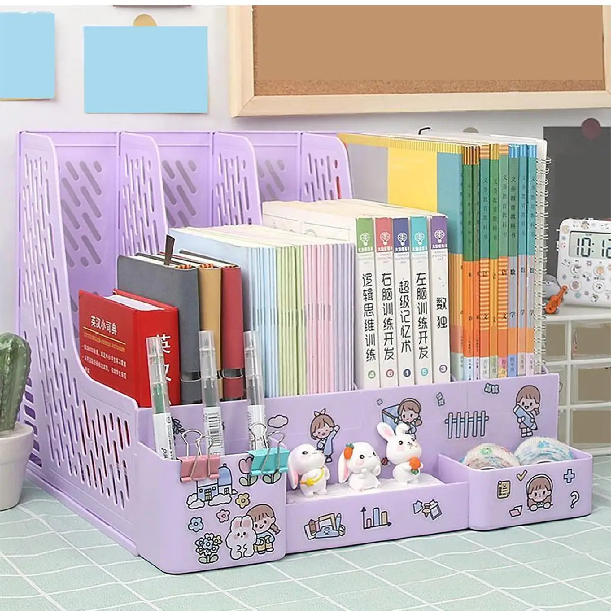 Kawaii Multi-Color Desktop File Organizer 🌈📂✨