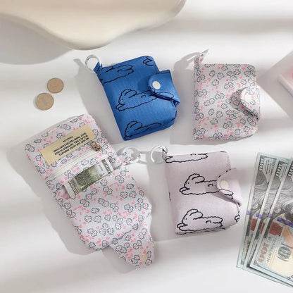 Kawaii Canvas Coin Purse 🎀 | Cute Multi-Layer Card Holder 👜 | Adorable Student Storage Bag 🌟