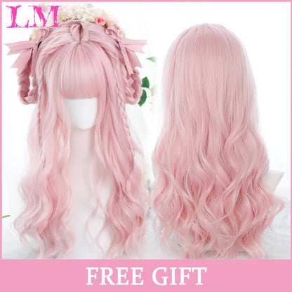 Kawaii Ombre Pink Wavy Wig 💖✨ | Heat Resistant Hair for Cosplay & Daily Fun! 🎀🌸