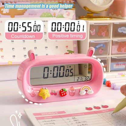 Kawaii Digital Alarm Clock 🌟 | Adorable Timekeeper with Fun Stickers 🎀 | Perfect for Students & Room Decor 💖